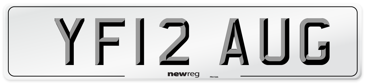 YF12 AUG Number Plate from New Reg